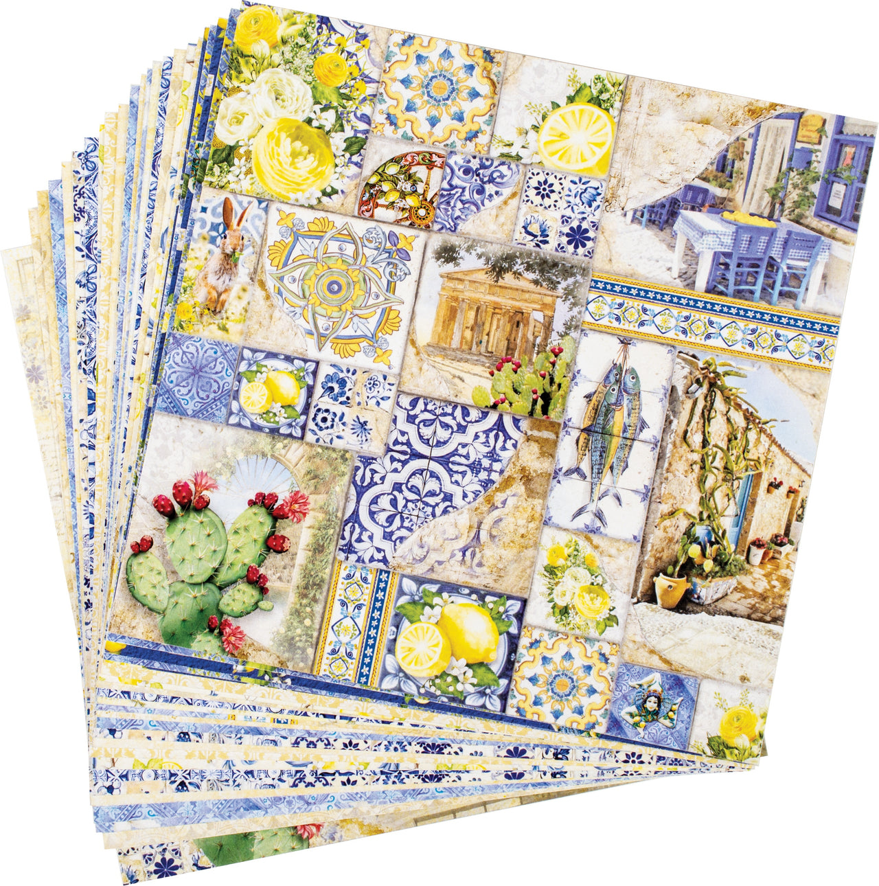 Ciao Bella Double-Sided Paper Pack 90lb 6"X6" 24/Pkg - Sicilia, 12 Designs/2 Each