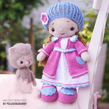 Mixed Knitting and Crochet Toy Clothes Pattern - Outfit "Mimi"