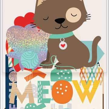 American Crafts Playful Pets Ephemera Die-Cuts 40/Pkg - Cats W/Iridescent Glitter Accents