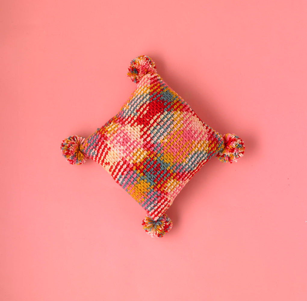 Amateur Argyle Cushion - Free Crochet Pattern For Home in Paintbox Yarns Chunky Pots