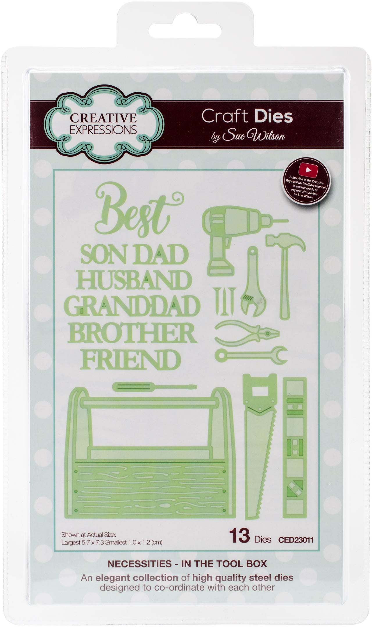 Creative Expressions Craft Dies By Sue Wilson - Necessities-In The Tool Box .39" To 2.8"