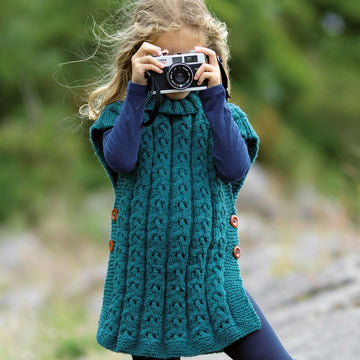 Sorcha Girls Cabled Tunic  in WYS The Croft Shetland Colours - Downloadable PDF
