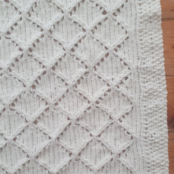 Chunky Diamond Lace Baby Blanket