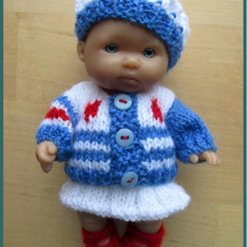 Striped Cardigan Outfit for 5" Berenguer Baby