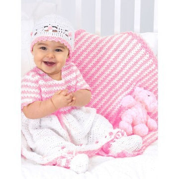 Sweet Striped Mini Blanket in Bernat Baby Coordinates Solids