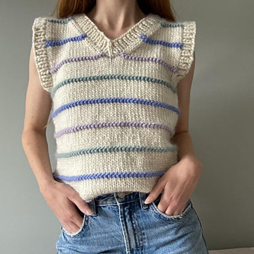 Chunky Striped V Neck Vest