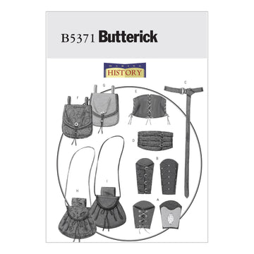 Butterick Misses'/Men's Wrist Bracers, Corset, Belt And Pouches B5371 - Sewing Pattern