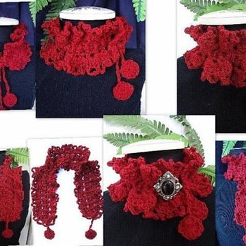 Cranberry Ruffled Cowl