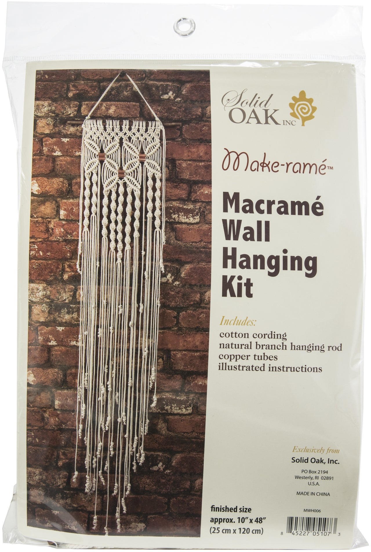 Solid Oak Three Flowers Macrame Kit