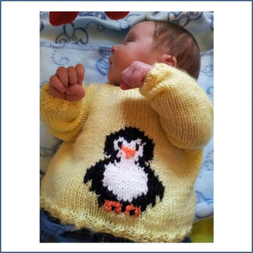 Penguin Sweater, Hat and Bootees