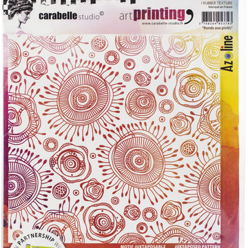 Carabelle Studio Art Printing Square Rubber Texture Plate - Circles In Pistils