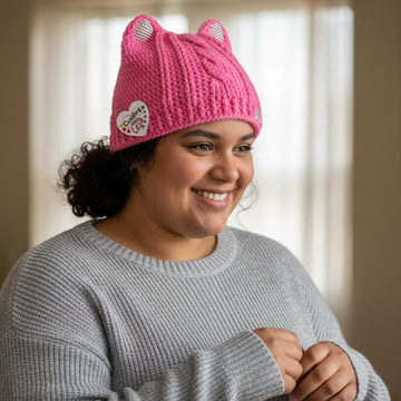 Cable Cat Hat With Bling
