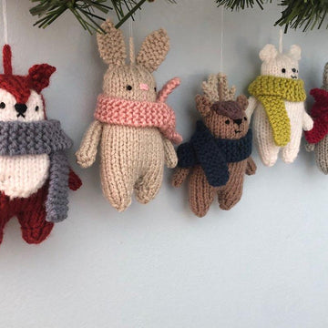 Winter Animals Knit Christmas Ornaments