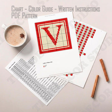 Letter V Pillow Cover CROCHET PATTERN