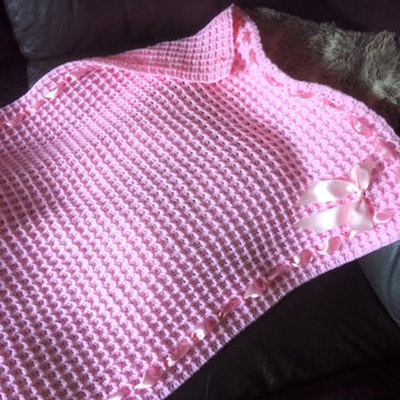 Waffle stitch blanket