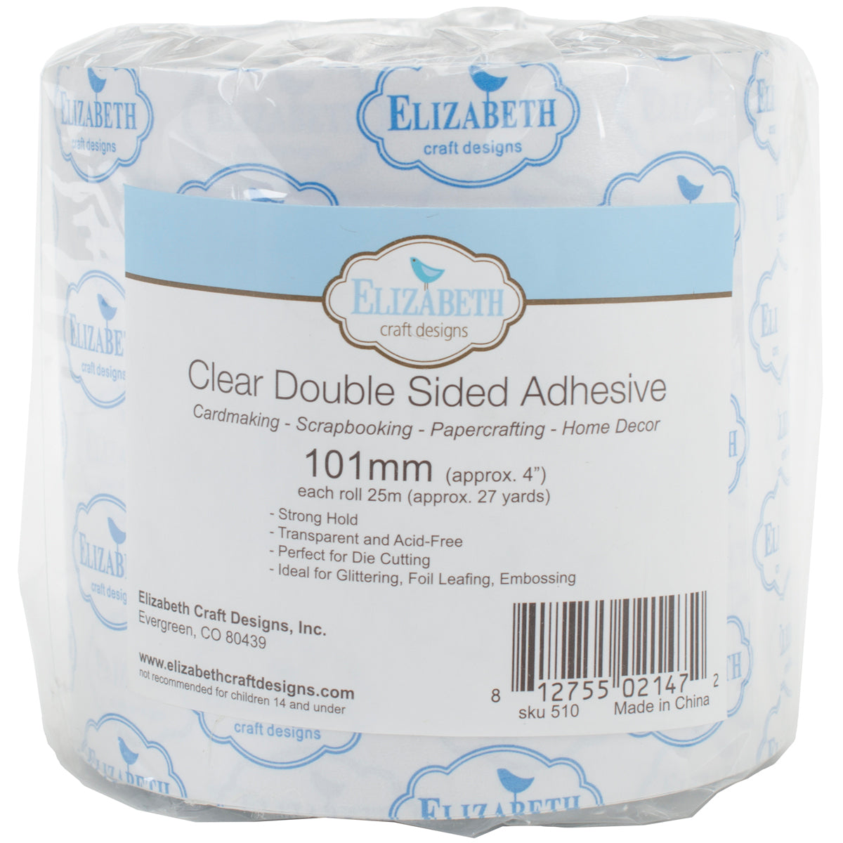 Elizabeth Craft Designs Elizabeth Craft Clear Double-Sided Adhesive Tape - 4"X27yd