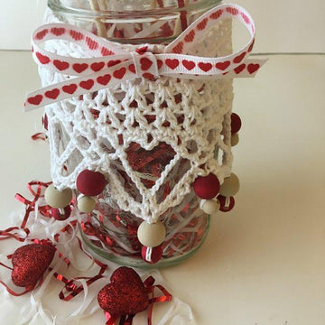 Valentine Hearts Mason Jar  Drape: MwL