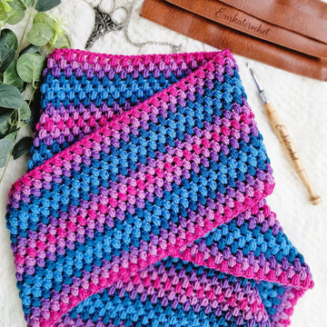 Pretty Puff Stitch Infinity Scarf