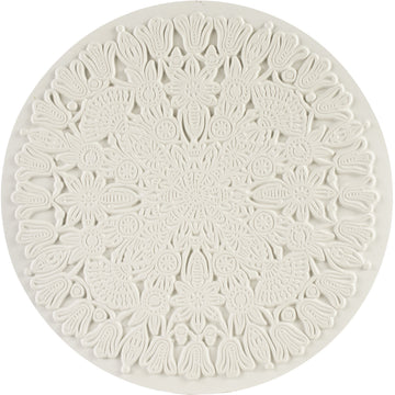 Carabelle Studio Art Printing Round Rubber Texture Plate - Lace Fan