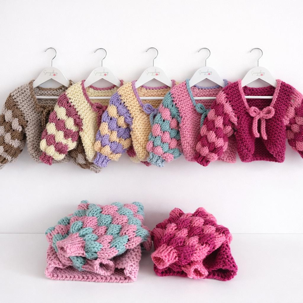 Two Colour Baby Cardigan Knitting Pattern