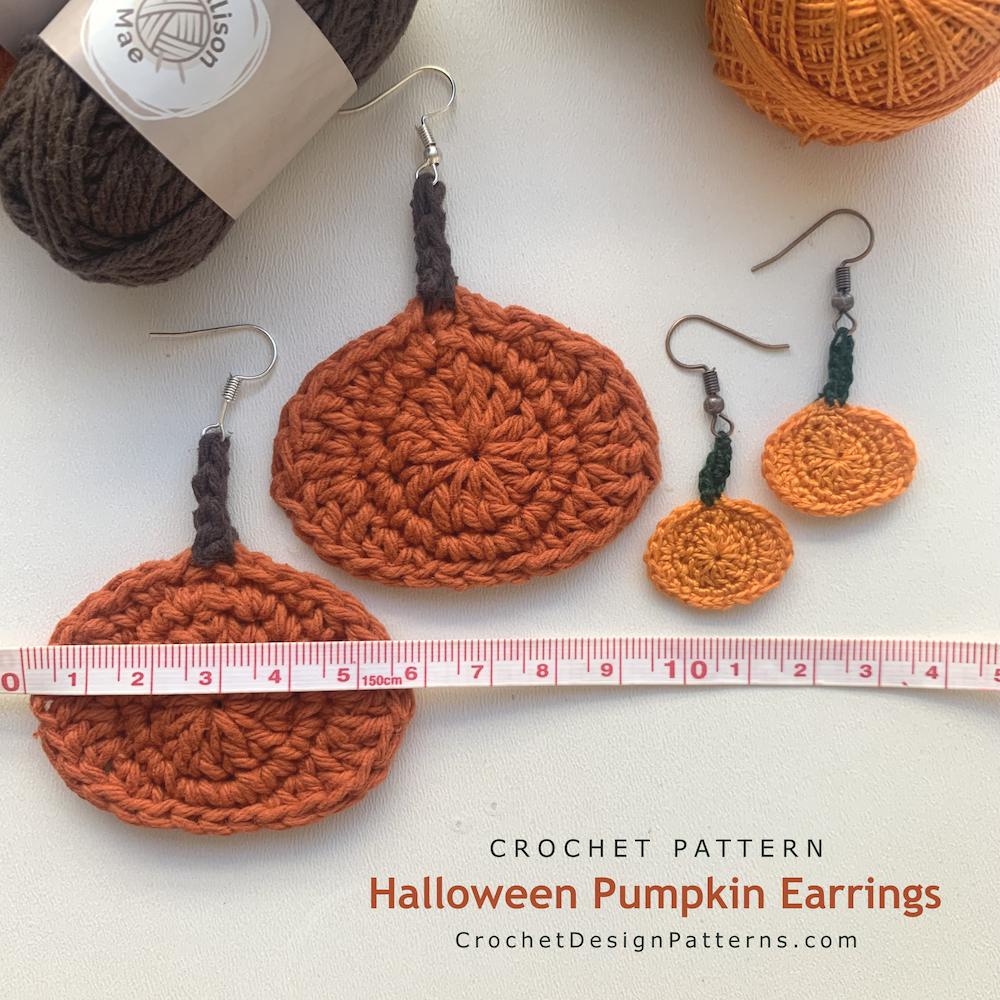 Halloween Pumpkin Earrings Crochet PatternHalloween Pumpkin Earrings Crochet Pattern