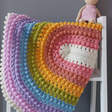 Granny Bobblina Rainbow Blanket pattern by Melu Crochet