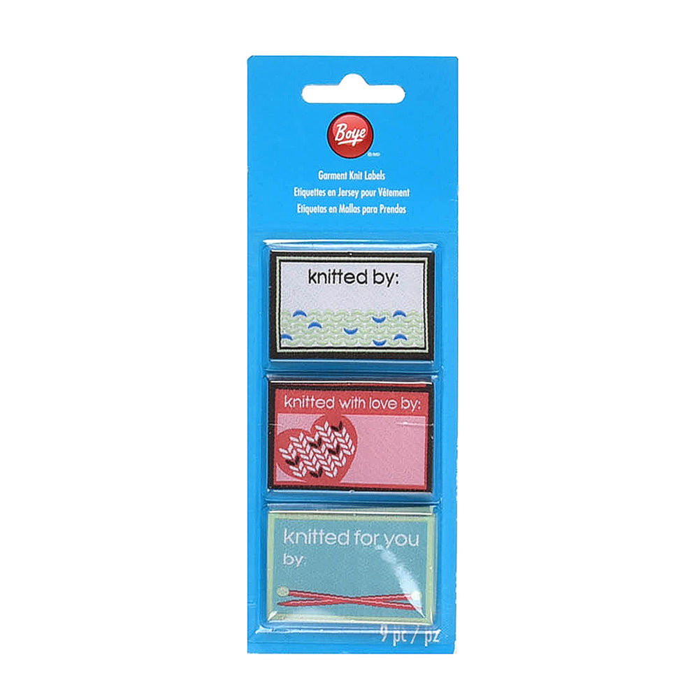 Boye Knitting Garment Labels 9 Pack