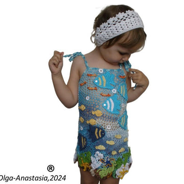 Crochet lace tunic for girls