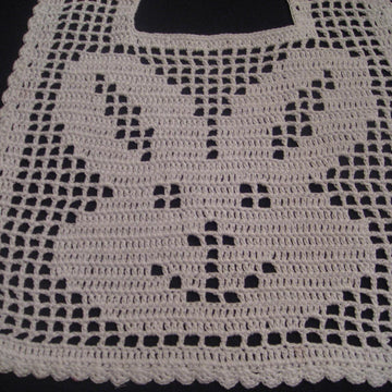 Filet Crochet Bib - Bunny