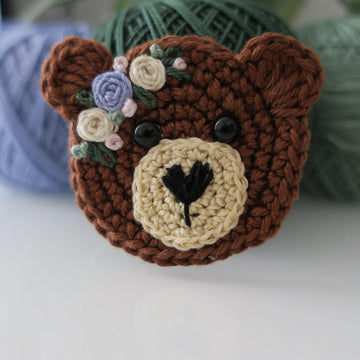 Happy Teddy Scarf + crochet applique