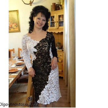 Black and white lace dress