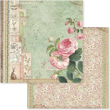 Stamperia Intl Stamperia Double-Sided Cardstock 12"X12" 10/Pkg - Spring Botanic English Roses W/Snail