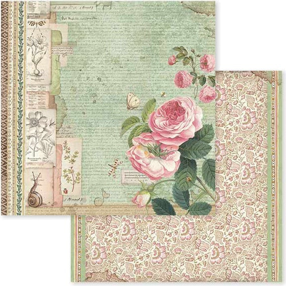Stamperia Intl Stamperia Double-Sided Cardstock 12"X12" 10/Pkg - Spring Botanic English Roses W/Snail