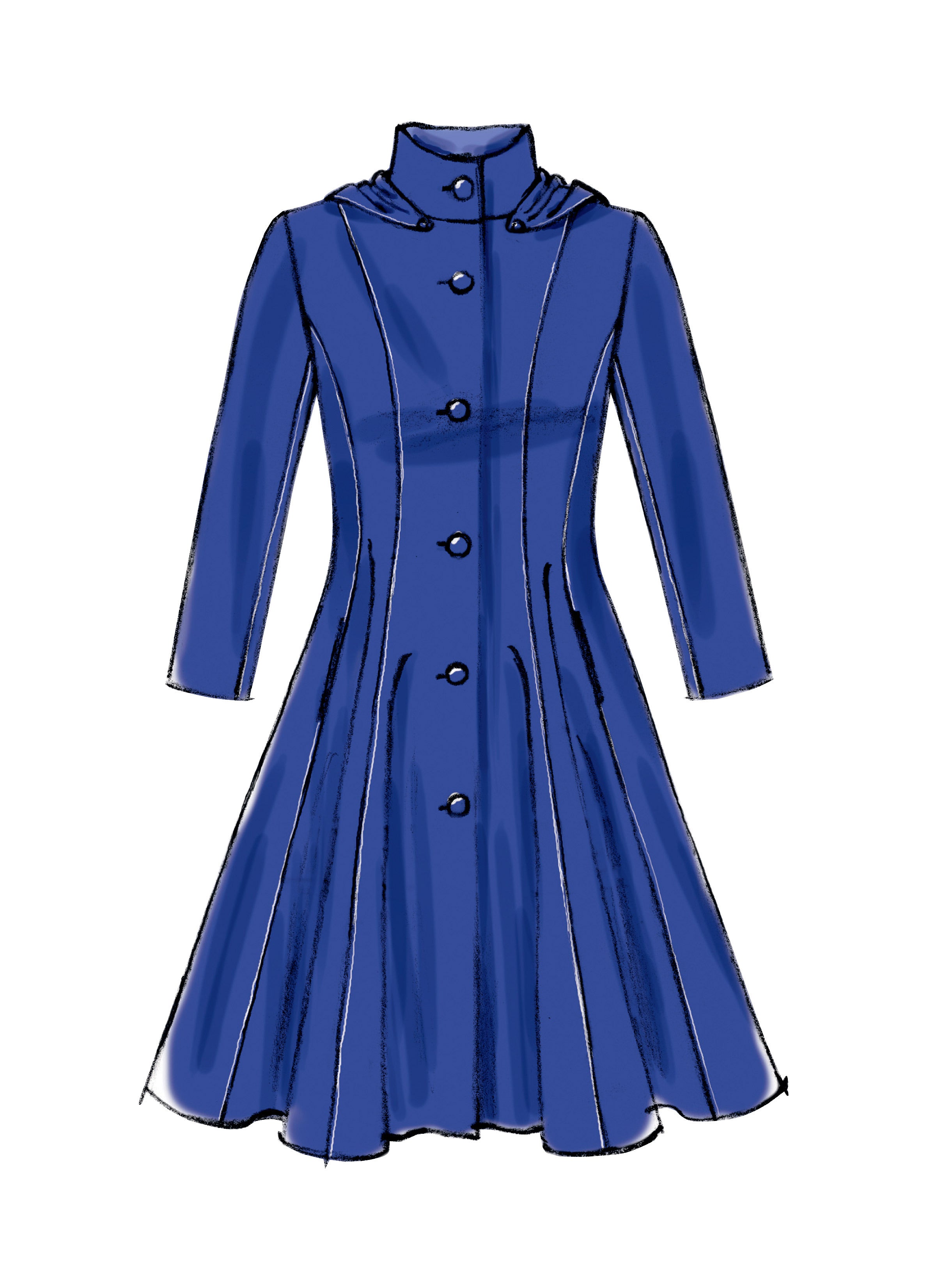 McCall's Misses'/Miss Petite Lined Coats, Belt and Detachable Collar and Hood M6800 - Sewing Pattern