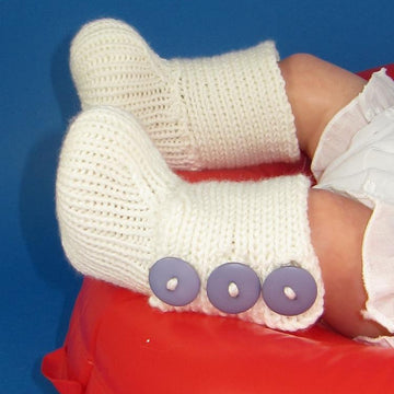 Baby All Rib 3 Button Booties (Bootees)