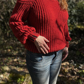 Häkelanleitung Off-the-Shoulder Sweater "Murmillo"