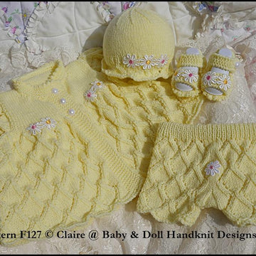 Summer Diamond Pattern Suit 16-22” doll/prem-3m+ baby
