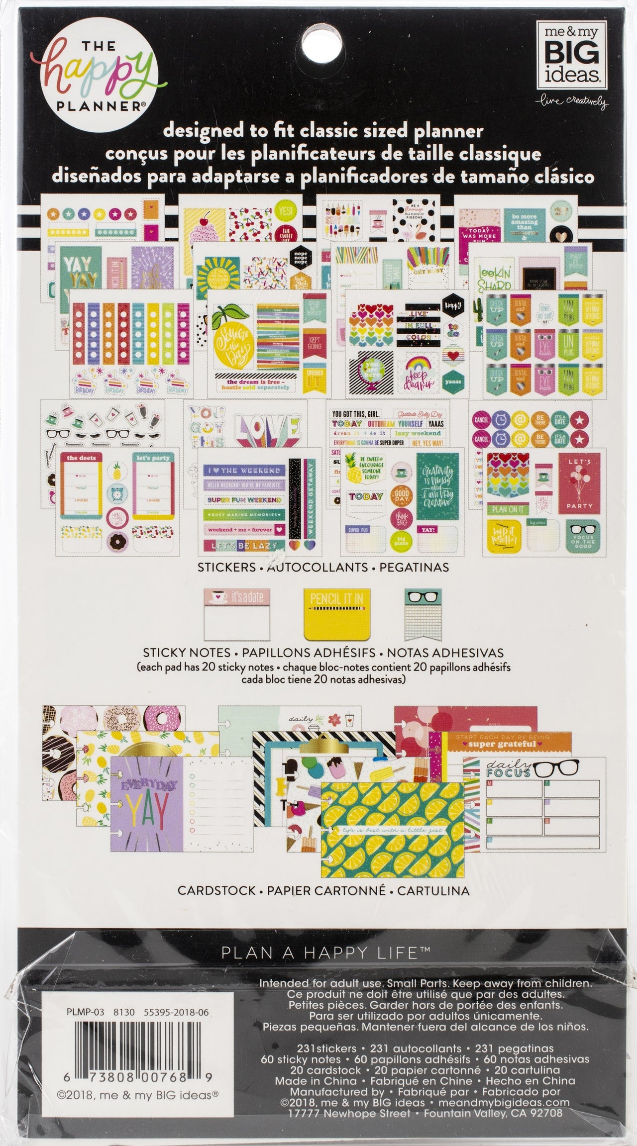 Happy Planner Note Cards/Sticky Note Multi Pack - Super Fun, 311/Pkg