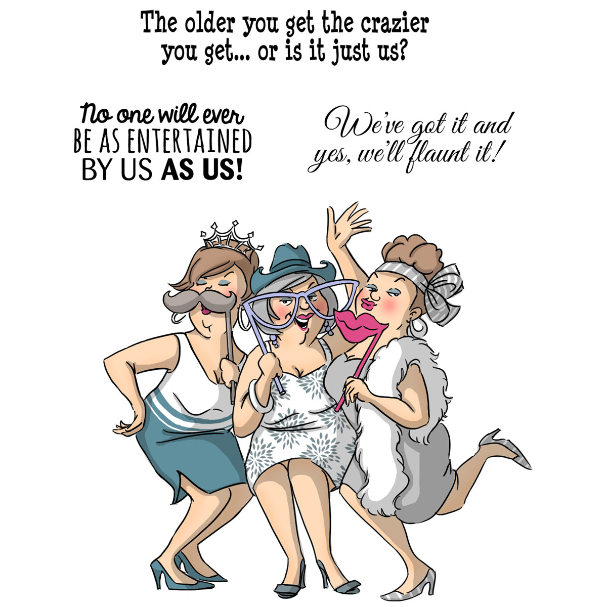Art Impressions Girlfriends Cling Rubber Stamps - Flaunt It