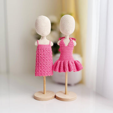 Amigurumi doll dress, crochet doll clothes, Coral dresses