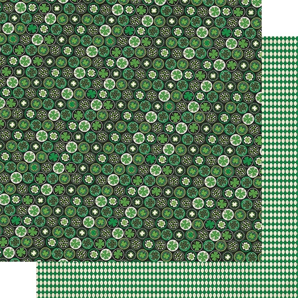 Authentique Paper Dublin Double-Sided Cardstock 12"X12" 18/Pkg - #1 Circles W/Clovers
