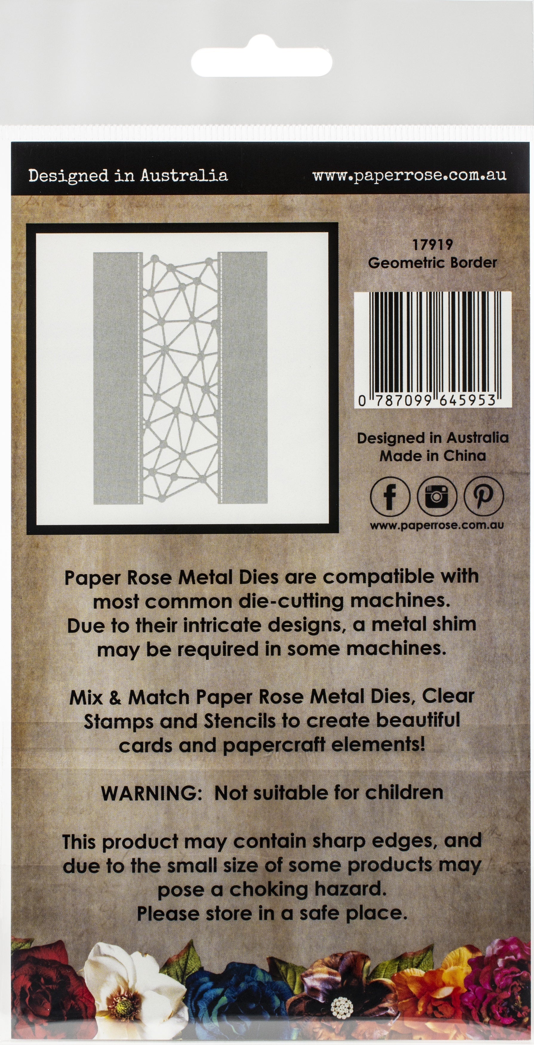 Paper Rose Dies - Geometric Border