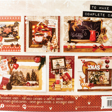 Studio Light Die-Cut Card Toppers A5 12/Pkg - Scandinavian Winter, Makes 6 Cards