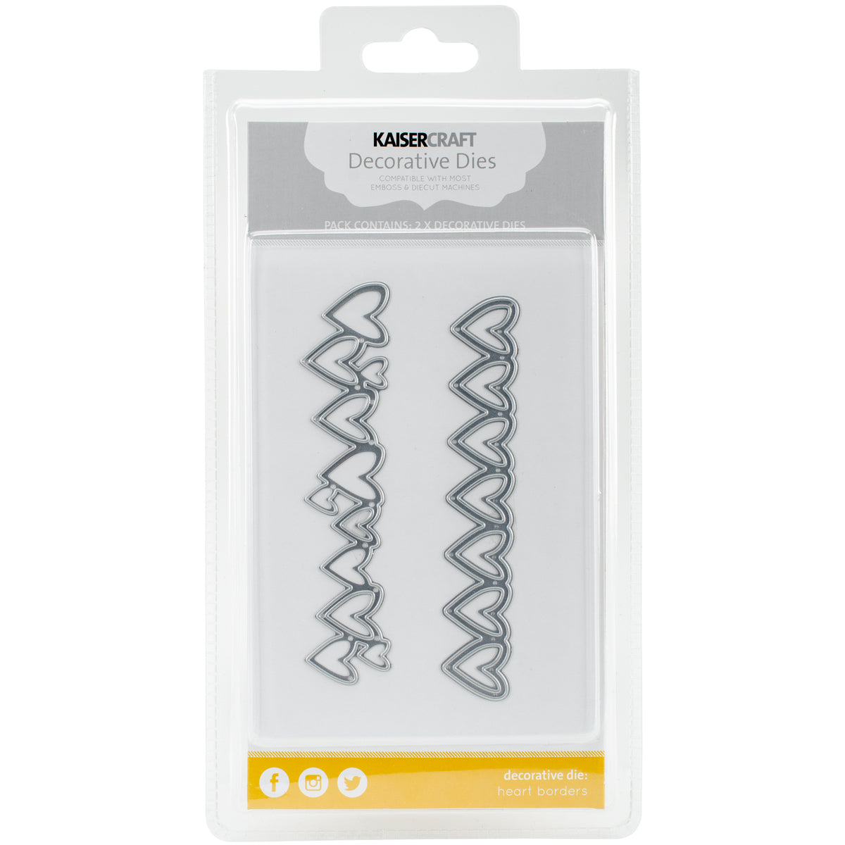 Kaisercraft Dies - Heart Borders 4.75"X1" 2/Pkg