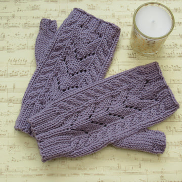 Cable and Lace Mittens