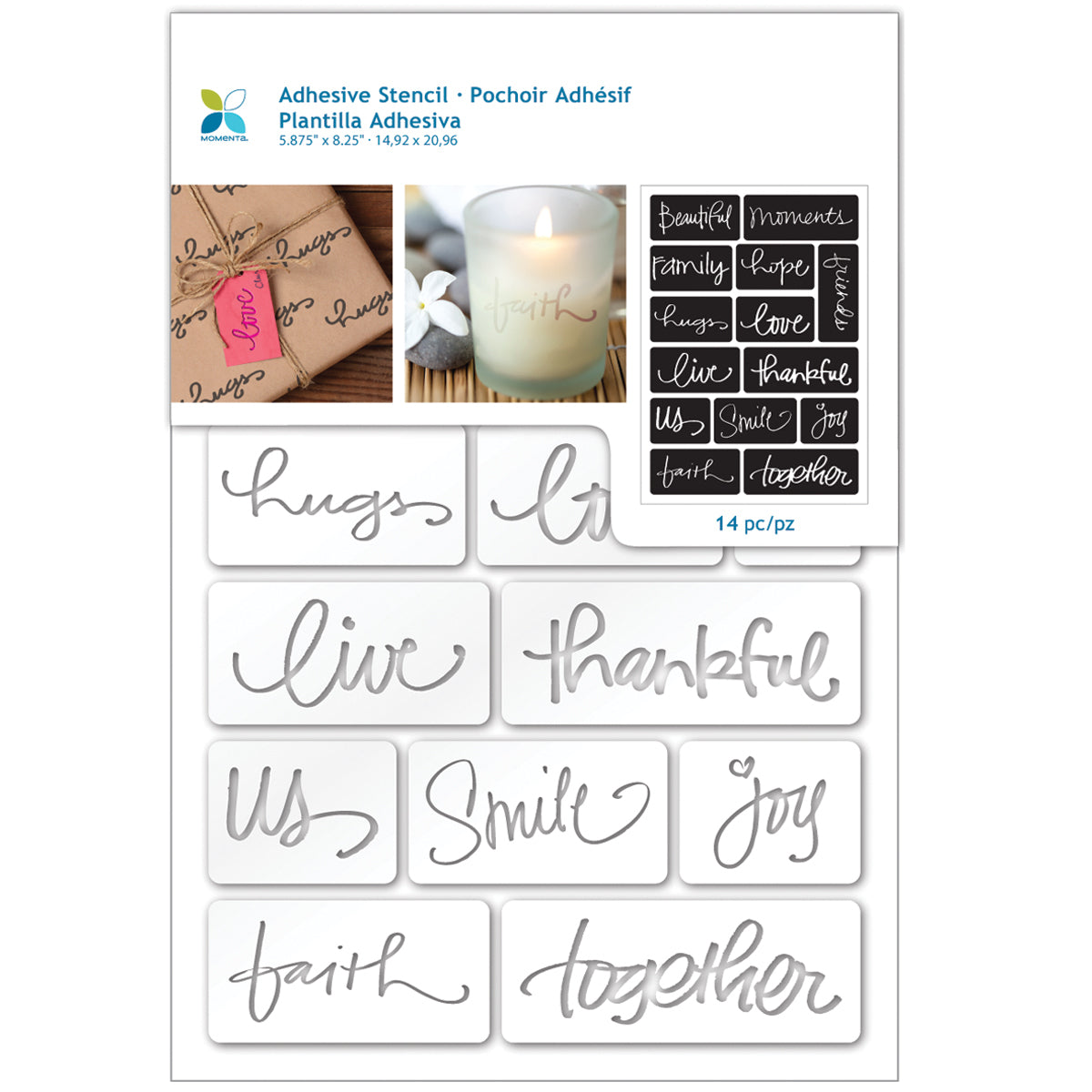 Momenta Adhesive Stencil 6"X8" - Beautiful Words