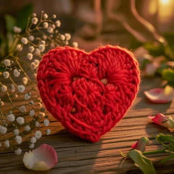 Crochet Heart Pattern PDF + Video Tutorial – Granny Heart Coaster, Valentine Motif DIY