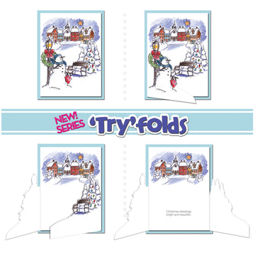 Art Impressions TryFolds Cling Rubber Stamps - Village