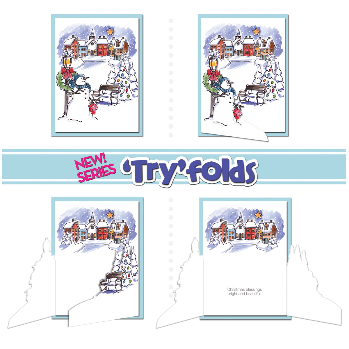 Art Impressions TryFolds Cling Rubber Stamps - Village