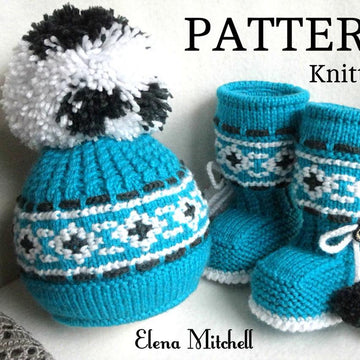 Knitting PATTERN Baby Shoes Baby Hat Baby Set Warm